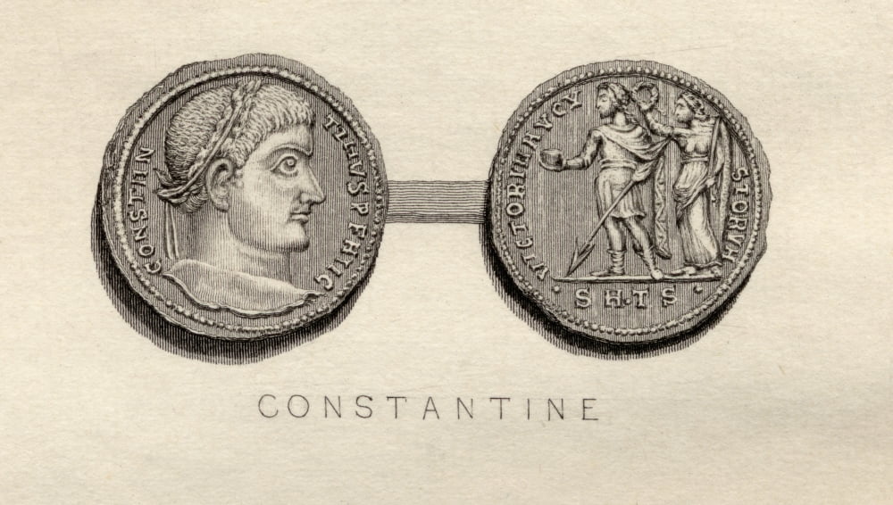 Solidus Coin From The Time Of Constantine I Flavius Valerius Constantinus AD 285 - 337 Roman Emperor Canvas Art - Ken Welsh Design Pics (19 x 11)