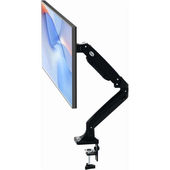 Solimeta Gas Spring Monitor Mount with Constant Force Adjustment - 17-35 Inch Monitor Stand, Die-Cast Aluminum Base, 6.6-22 lbs Capacity, +85/-50 Tilt, VESA Compatible, Cable Management