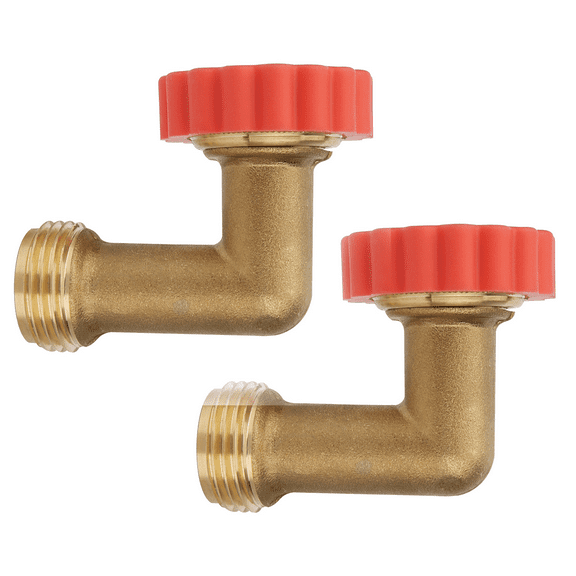 Solimeta Lead-Free Brass 90 Hose Saver, Garden Hose Adapter, Garden Hose Connector, 90 Degree Hose Elbow,Water Hose Saver, 2 Pcs