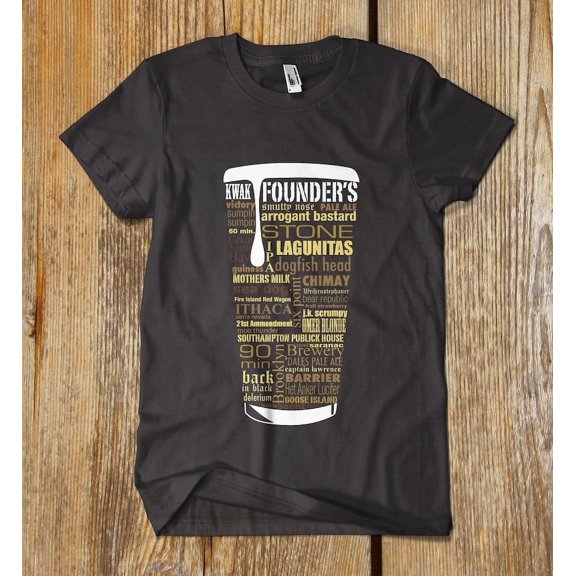 Beer Shirt Typography Print Beer Lover Gift T-Shirt Dark Heather Gray Medium