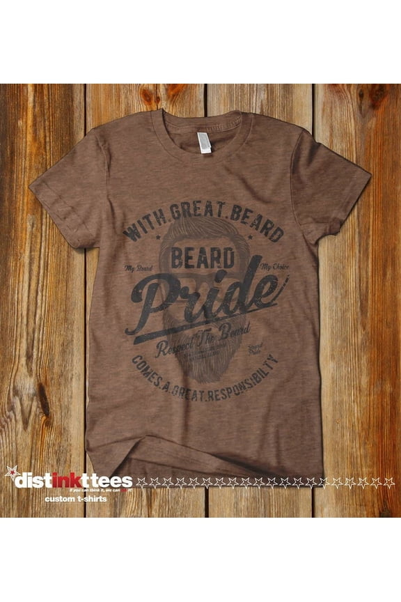 Beard Shirt, "With Great Beard Comes Great Responsibility" T-Shirt, Heather Forres, Medium
