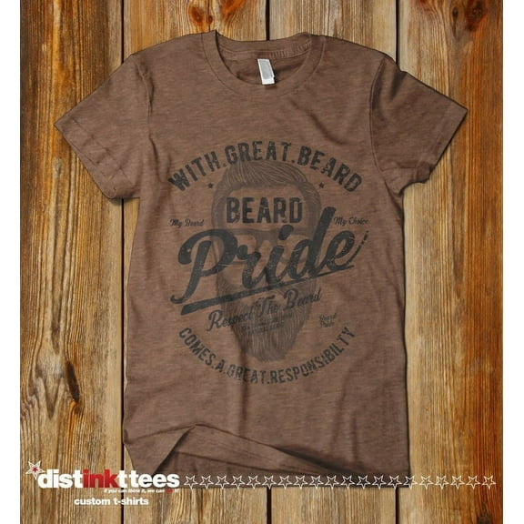 Beard Shirt, "With Great Beard Comes Great Responsibility" T-Shirt, Heather Maroon, Large