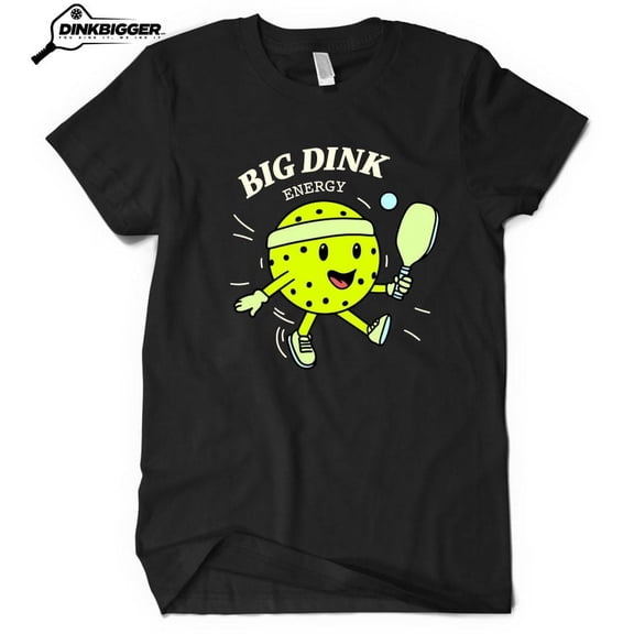 HBig Dink Energy - Premium Pickleball T-Shirt - Funny Tee for Enthusiasts, Black, X-Large