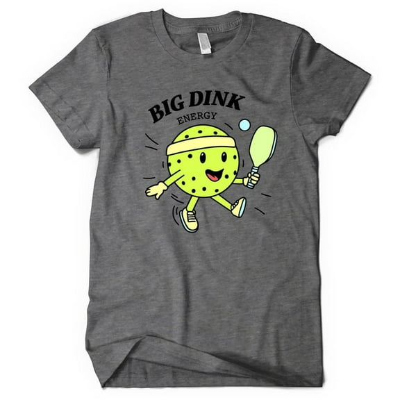 HBig Dink Energy - Premium Pickleball T-Shirt - Funny Tee for Enthusiasts, Deep Heather Gray, X-Large
