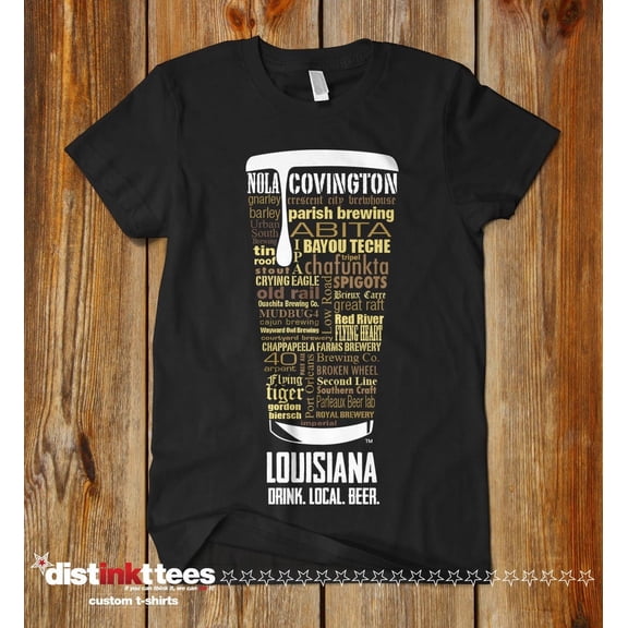 Solin Louisiana Craft Beer Typography T-Shirt - Black, 4X | Father's Day, NOLA Gift