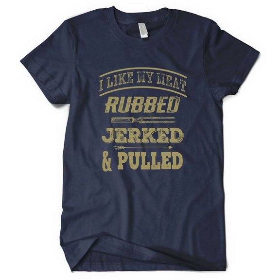 Meat Rubbed Beer Shirt - Navy, Large H | Typography Print Beer Lover Gift