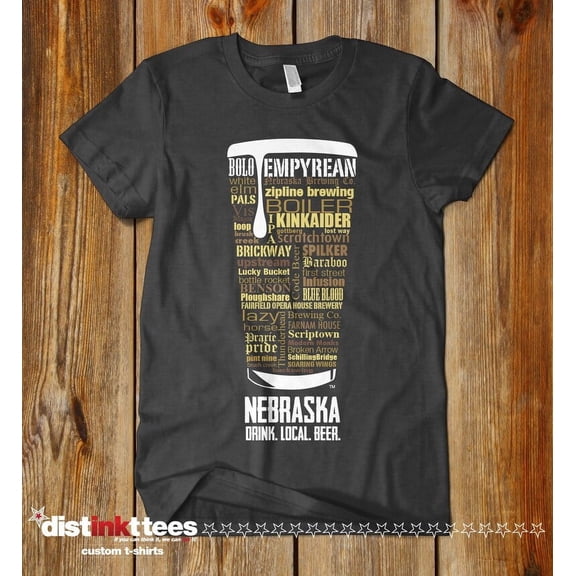 NEBRASKA Beer Shirt Typography Print Beer Lover Gift T-Shirt Dark Heather Medium