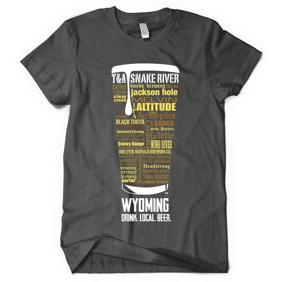 Ohio Craft Beer Typography T-Shirt - Dark Heather, Large Size | Custom Christmas Gift