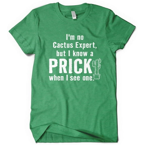PRICK Hilarious Viral T-Shirt, Adult Fun Shirt, Heather Green Medium