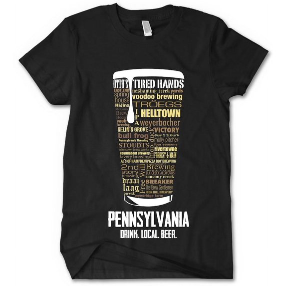 Pennsylvania Brewery T-Shirt - Black, Snall | Beer Lover Graphic Tee Gift for Him