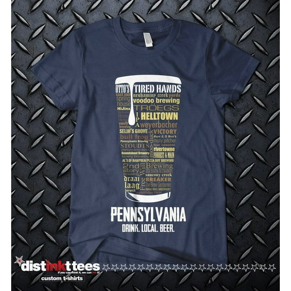 Pennsylvania Brewery T-Shirt - Vintage Navy Blue, Medium | Beer Lover Graphic Tee Gift for Him