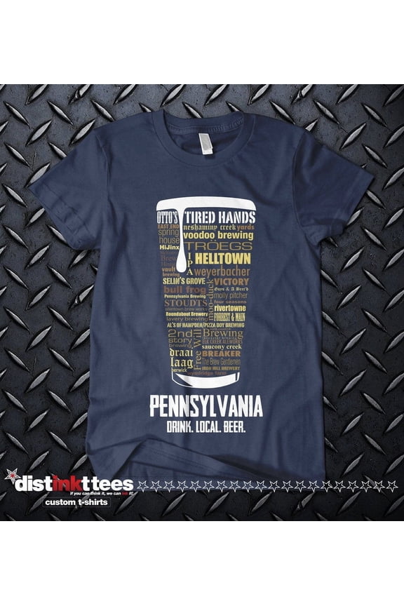 Pennsylvania Brewery T-Shirt - Vintage Navy Blue, Medium | Beer Lover Graphic Tee Gift for Him