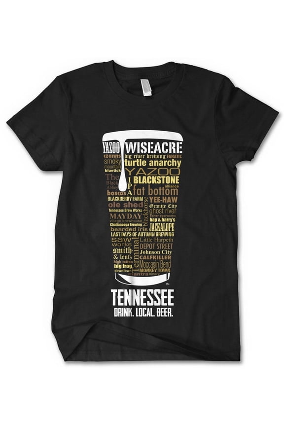 Tennessee Beer Shirt - Black, Medium -L-S | Typography Print Beer Lover Gift for Men