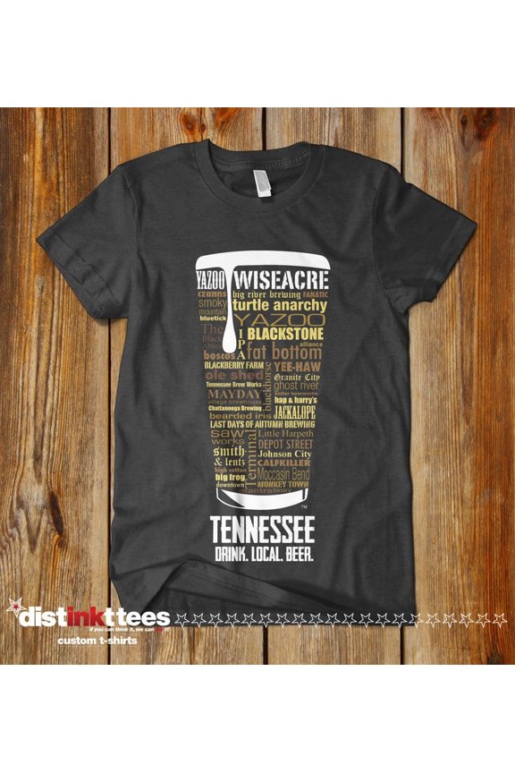 Tennessee Beer Shirt - Dark Heather, Large -L-S | Typography Print Beer Lover Gift for Men