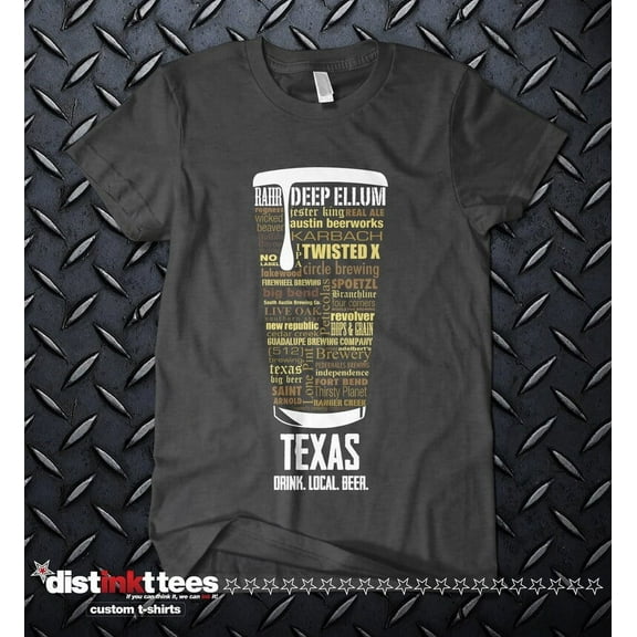 Texas Beer Shirt - Dark Heather, 4XL | Typography Print Beer Lover Gift for Men