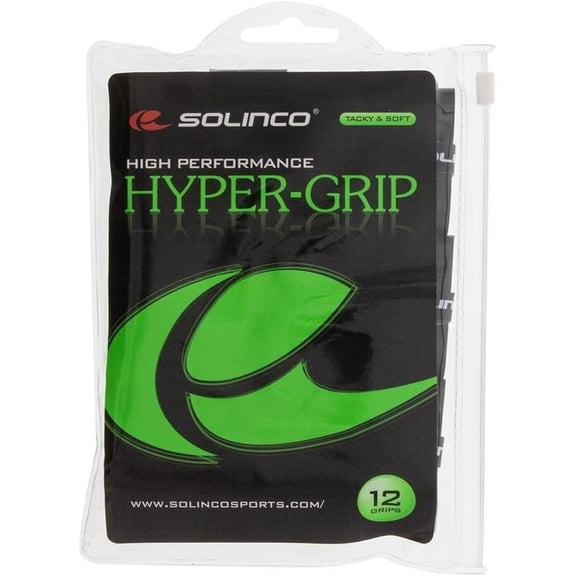 Solinco High Performance 12 OverGrips Pack, Hyper 12 Grip Pack - Black
