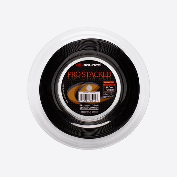 Solinco Pro Stacked Tennis String Reel 660ft/200m Black