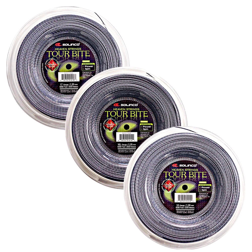 Solinco Tour Bite Diamond Rough Tennis String - 2 Packungen Co-Polyester Besaitung In Stärke 16L
