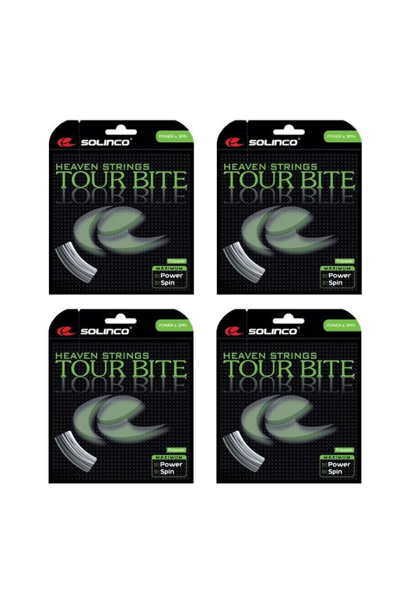 Tour Bite Tennis String - 4 Packs Silver, 15L