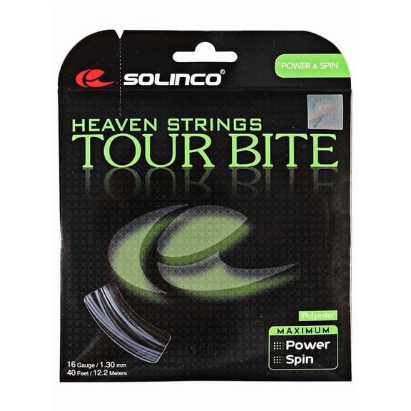 Solinco Tour Bite Tennis String - Engineered for Aggressive Play - 15L/16/16L/17/18/19/20 Gauge - Best for Spin, Control, and Durability Tour Bite String Set, 40 ft/12.2M, 16g