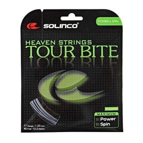 Solinco Tour Bite Tennis String - Engineered for Aggressive Play - 15L/16/16L/17/18/19/20 Gauge - Best for Spin, Control, and Durability Tour Bite String Set, 40 ft/12.2M, 17g