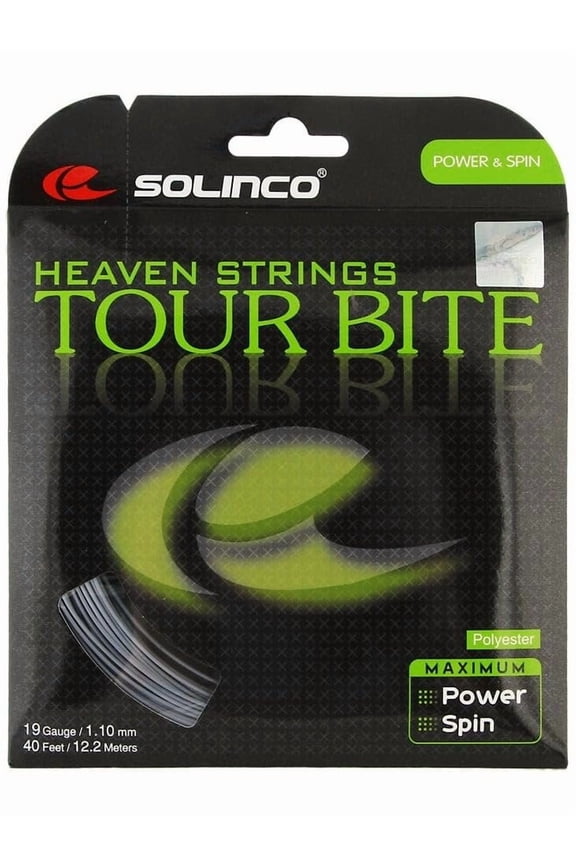 Tour Bite Tennis String - Engineered for Aggressive Play - 15L/16/16L/17/18/19/20 Gauge - Best for Spin, Control, and Durability Tour Bite String Set, 40 ft/12.2M, 19g