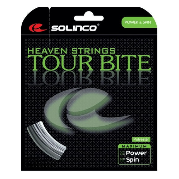 Solinco Tour Bite Tennis String - Engineered for Aggressive Play - 15L/16/16L/17/18/19/20 Gauge - Best for Spin, Control, and Durability Tour Bite String Set, 40 ft/12.2M, 15L