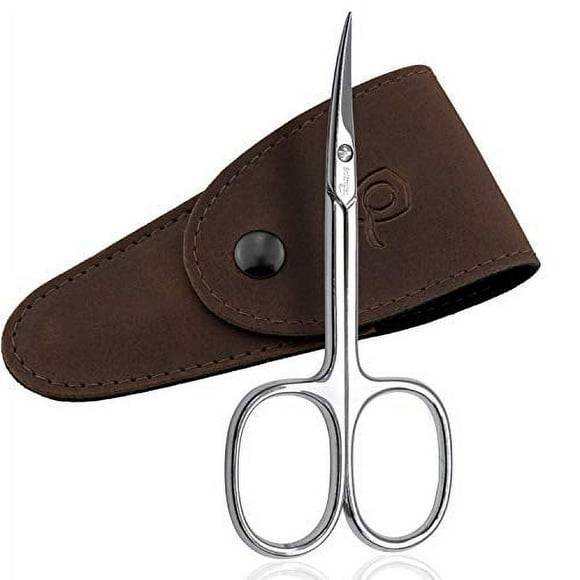 Solingen Curved Cuticle Scissors Precision German Steel for Manicure & Pedicure, Eyebrow & Eyelash Grooming, Extra Sharp with Premium Storage Case