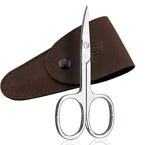Solingen Nail Scissors Curved Blade Precision German Steel for Fingernails & Toenails, Manicure & Pedicure, Extra Sharp with Stylish Storage Case