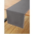 thumbnail image 1 of Fringe Linen Table Runner 72 Inches Long - 100% Pure Linen Charcoal Dining Table Runner 14 x 72 Inch - Handcrafted and Machine Washable, 1 of 5
