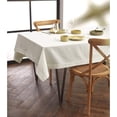 thumbnail image 1 of Solino Home Ivory Tablecloth 60 x 104 Inch - Dru Cotton Linen Rectangle Tablecloth - Machine Washable Table Cloth for Spring, Easter, Mothers Day, 1 of 5