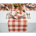 thumbnail image 1 of Solino Home Linen Buffalo Plaid Table Runner 90 Inches Long - 100% Pure Linen Cinnamon and White Checkered Table Runner 14 x 90 Inch Ideal for Dining, Fall, Autumn, Halloween, 1 of 4