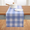 thumbnail image 1 of Linen Checkered Table Runners 72 Inches Long - 100% Pure Linen Hydrangea Blue Buffalo Plaid Table Runner 14 x 72 Inch Ideal for Dresser, Dining, 1 of 5