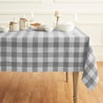 thumbnail image 1 of Linen Checkered Tablecloth 52 x 52 Inch - 100% Pure Linen Grey and White Square Table Cloth - Machine Washable Buffalo Plaid Table Throw, 1 of 5