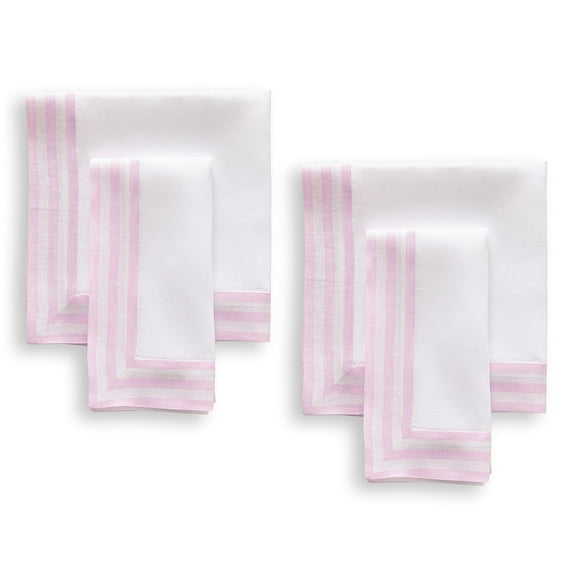 Solino Home Cherry Blossom Linen Napkins Set of 4 - 100% Pure Linen Cloth Washable Dinner Napkins 20 x 20 Inch for Summer - Mila