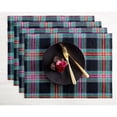 thumbnail image 1 of Linen Plaid Placemats Set of 4 - 100% Pure Linen Christmas Black Jewel Cloth Placemats 14 x 19 Inch - Handcrafted and Machine Washable Table Place Mats, 1 of 6