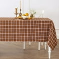 thumbnail image 1 of Solino Home Linen Plaid Tablecloth 52 x 52 Inch - 100% Pure Linen Windowpane Cinnamon Table Throw - Machine Washable Square Table Cloth for Holiday, 1 of 4