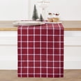 thumbnail image 1 of Linen Table Runner 108 Inches Long - 100% Pure Linen Windowpane Red Table Runner 14 x 108 Inch for Dining, 1 of 6