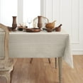 thumbnail image 1 of Solino Home Linen Striped Tablecloth 60 x 120 Inch - 100% Pure Linen Natural and White Table Cloth for Rectangle Tables - Pinstripe, Machine Washable Tablecloth for Summer, Fall, Autumn, 1 of 6