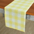 thumbnail image 1 of Linen Buffalo Check Table Runner 72 Inches Long - 100% Pure Linen Yellow and White Plaid Table Runner 14 x 72 Inch Ideal for Dresser, Dining, Summer, 1 of 4