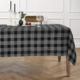 thumbnail image 1 of Solino Home Linen Tablecloth 60 x 120 Inch - 100% Pure Linen Glen Check Black and White Table Cloth for Rectangle Tables - Machine Washable Tablecloth for Winter, Holiday, 1 of 4
