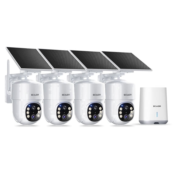 Soliom 5MP Outdoor Solar Security Camera 4-Pack, Wireless, No ...