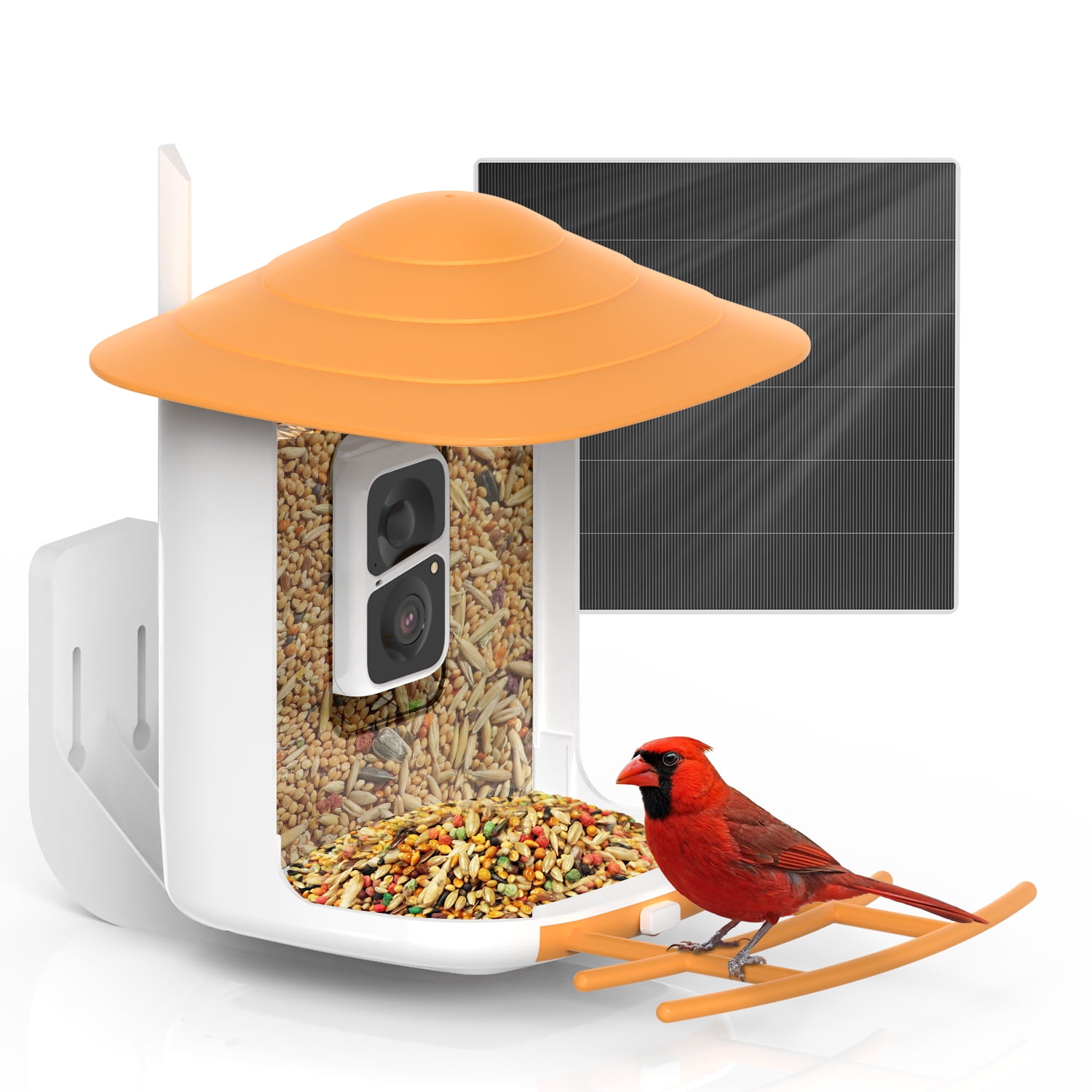 Soliom BF09 Bird Feeder with Camera, Smart Bird Camera Feeder Wireless Outdoor with AI Identify Bird Species, Auto Record Bird Video, Instant Notifications(Yellow)