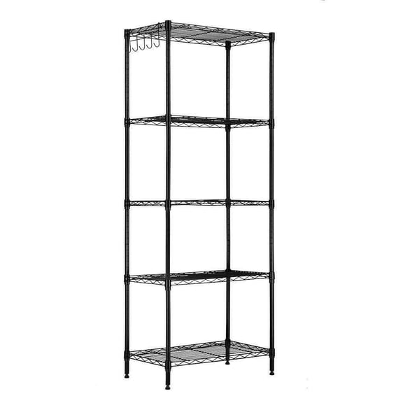 Solirest 5 Layer Wire Shelving Metal Storage Rack Adjustable Shelves,Standing Storage Shelf Units for Laundry Bathroom Kitchen Pantry Closet