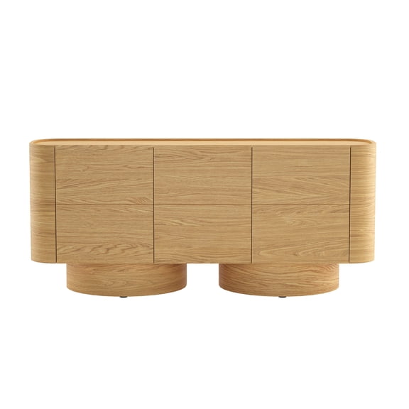 Solis Contemporary 72" Solid Wood Sideboard in Natural (3-Door)