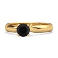 thumbnail image 1 of Solitaire 0.25 Cts Round Cut Black Spinel 925 Sterling Silver Gold Vermeil Promise Women Valentines Day Gifts Ring, 1 of 3