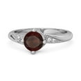 thumbnail image 1 of Solitaire 0.25 Ctw Garnet Accents 925 Sterling Silver Women Valentines Day Gifts Ring, 1 of 3