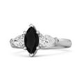 thumbnail image 1 of Solitaire 0.25 Ctw Marquise Cut Black Spinel 925 Sterling Silver Women Valentines Day Gifts Ring, 1 of 3