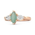 thumbnail image 1 of Solitaire 0.25 Ctw Marquise Cut Emerald 925 Sterling Silver Rose Vermeil Women Valentines Day Gifts Ring, 1 of 3