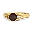 thumbnail image 1 of Solitaire 0.25 Ctw Round Garnet 925 Sterling Silver Yellow Plated Split Women Valentines Day Gifts Ring, 1 of 3